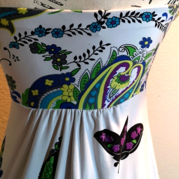 Strapless printed dress - Picture 4 of 5